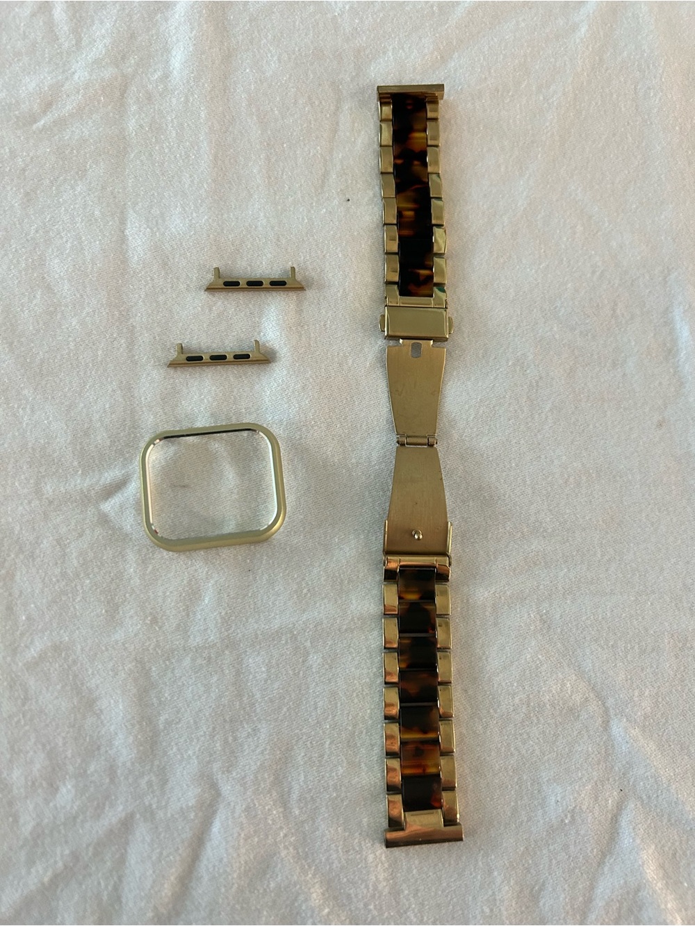 Gold-Tortoise Link Watch Band for Women’s Smartwatch